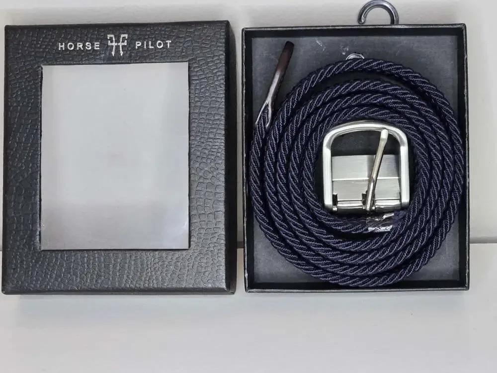 Horse Pilot Exchange Belt - Navy Blue with Silver Tone Buckle